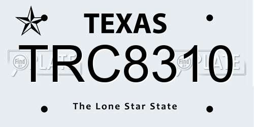 TRC8310 Texas License Plate