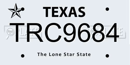 TRC9684 Texas License Plate