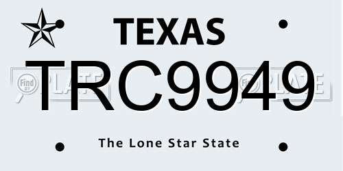 TRC9949 Texas License Plate