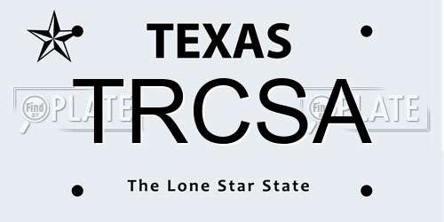 TRCSA Texas License Plate