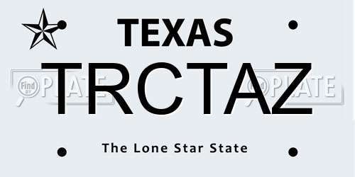TRCTAZ Texas License Plate