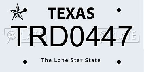 TRD0447 Texas License Plate