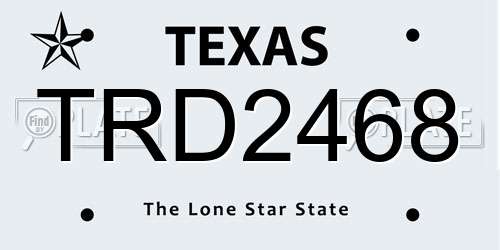 TRD2468 Texas License Plate