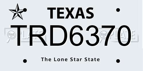 TRD6370 Texas License Plate