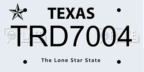 TRD7004 Texas License Plate