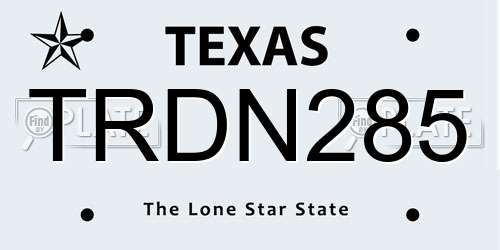 TRDN285 Texas License Plate