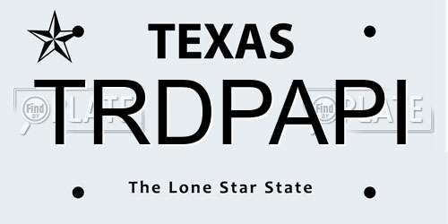 TRDPAPI Texas License Plate