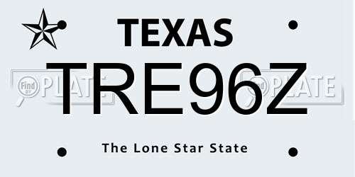 TRE96Z Texas License Plate