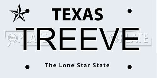 TREEVE Texas License Plate