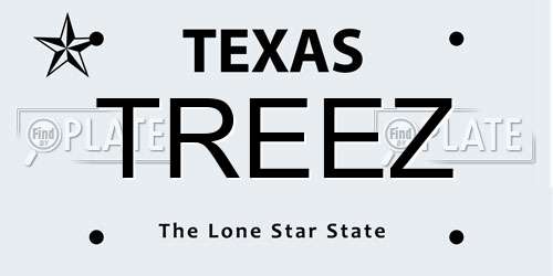 TREEZ Texas License Plate
