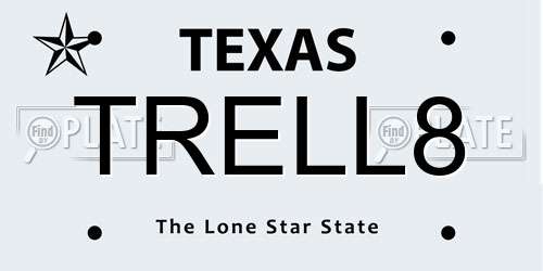 TRELL8 Texas License Plate