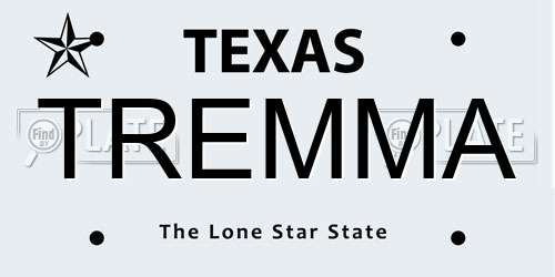 TREMMA Texas License Plate