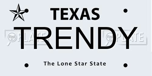 TRENDY Texas License Plate