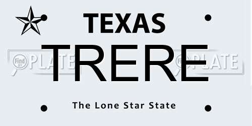 TRERE Texas License Plate