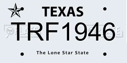 TRF1946 Texas License Plate