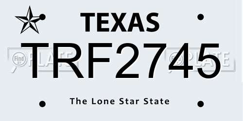 TRF2745 Texas License Plate