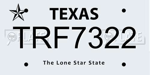 TRF7322 Texas License Plate