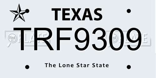 TRF9309 Texas License Plate