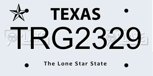 TRG2329 Texas License Plate