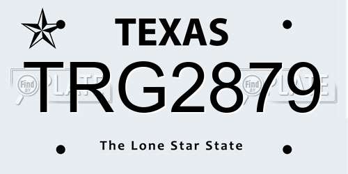 TRG2879 Texas License Plate