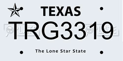 TRG3319 Texas License Plate