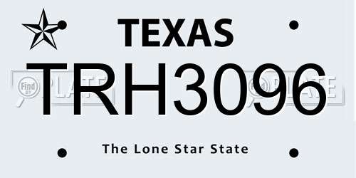 TRH3096 Texas License Plate