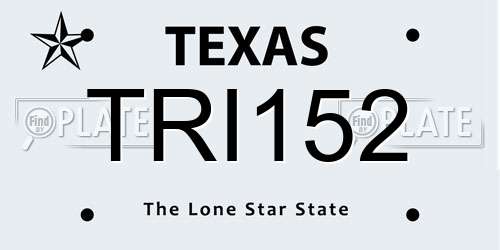 TRI152 Texas License Plate