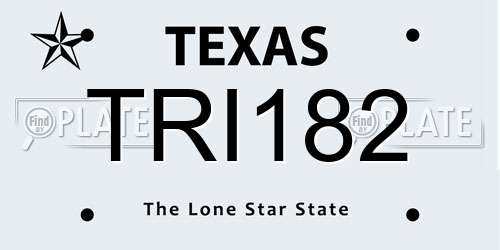 TRI182 Texas License Plate