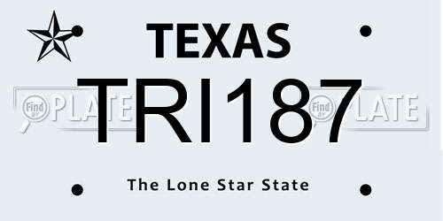 TRI187 Texas License Plate