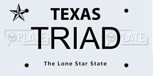 TRIAD Texas License Plate
