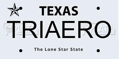 TRIAERO Texas License Plate