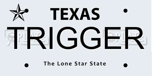 TRIGGER Texas License Plate
