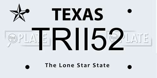 TRII52 Texas License Plate