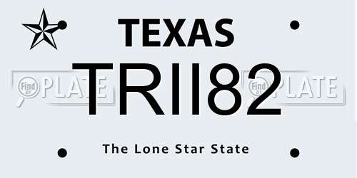 TRII82 Texas License Plate