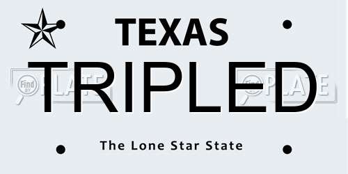 TRIPLED Texas License Plate