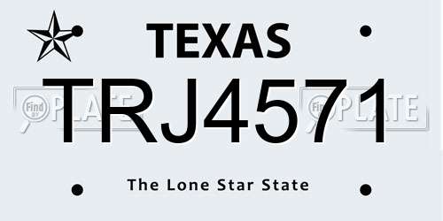 TRJ4571 Texas License Plate