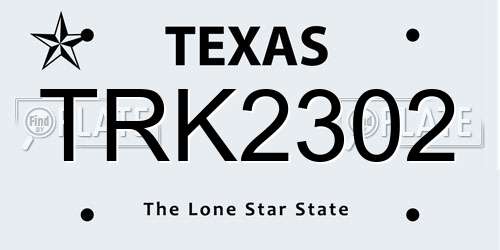 TRK2302 Texas License Plate