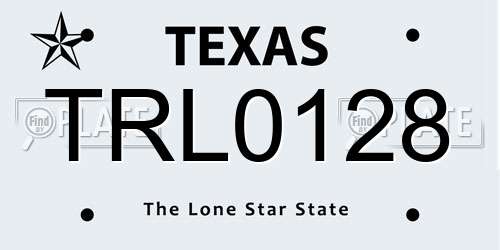 TRL0128 Texas License Plate