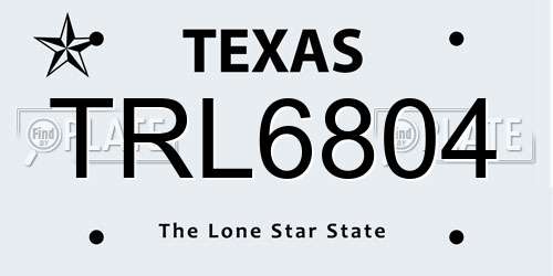 TRL6804 Texas License Plate