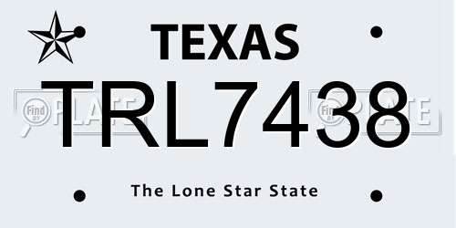 TRL7438 Texas License Plate