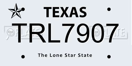 TRL7907 Texas License Plate