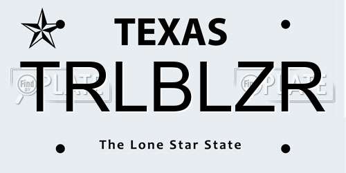 TRLBLZR Texas License Plate