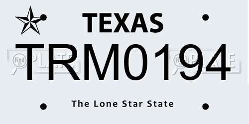 TRM0194 Texas License Plate