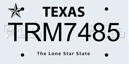 TRM7485 Texas License Plate