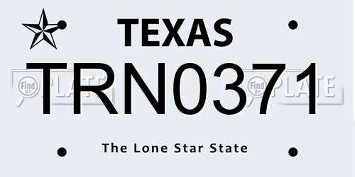 TRN0371 Texas License Plate