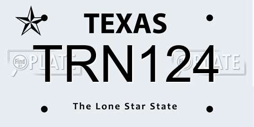 TRN124 Texas License Plate