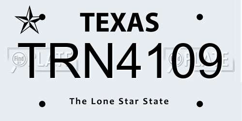 TRN4109 Texas License Plate