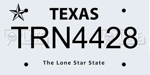 TRN4428 Texas License Plate