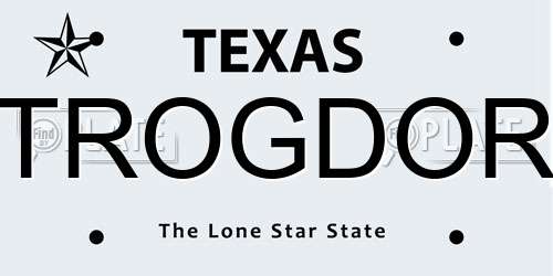 TROGDOR Texas License Plate