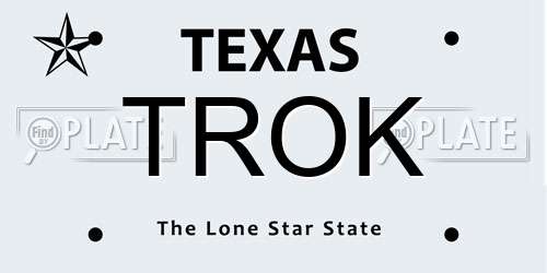 TROK Texas License Plate
